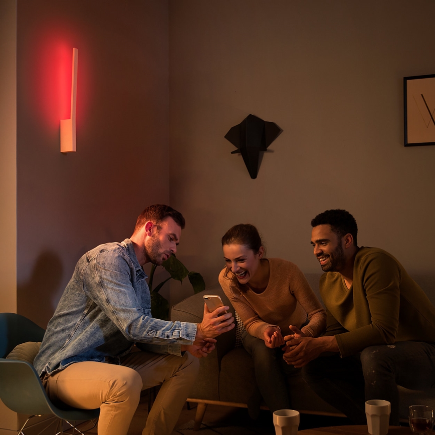 Philips - LED RGBW Iluminação de parede com regulação Hue LIANE White And Color Ambiance 1xLED/12W/230V