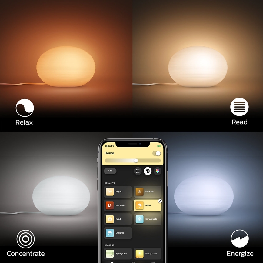 Philips - Candeeiro de mesa LED RGB com regulação Hue FLOURISH White And Color Ambiance 1xE27/9,5W/230V