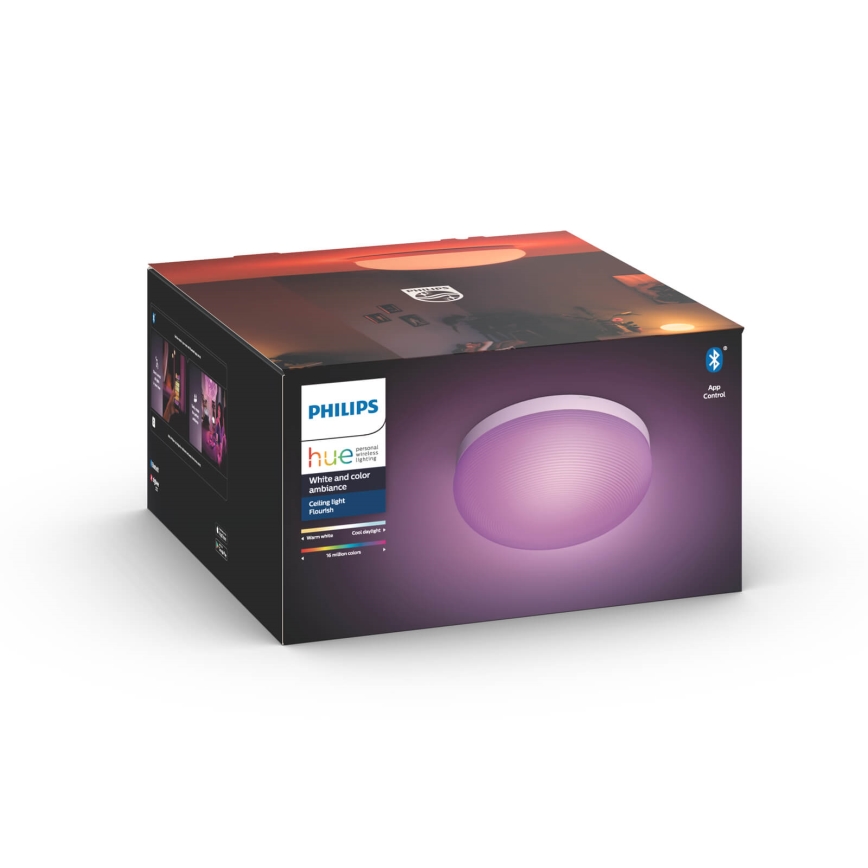 Philips - Iluminação de teto RGBW com regulação Hue FLOURISH White And Color Ambiance LED/32W/230V