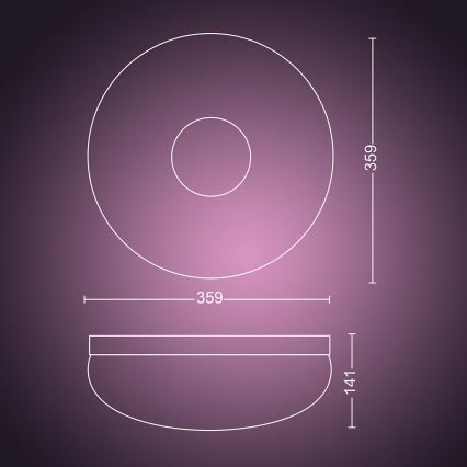 Philips - Iluminação de teto RGBW com regulação Hue FLOURISH White And Color Ambiance LED/32W/230V