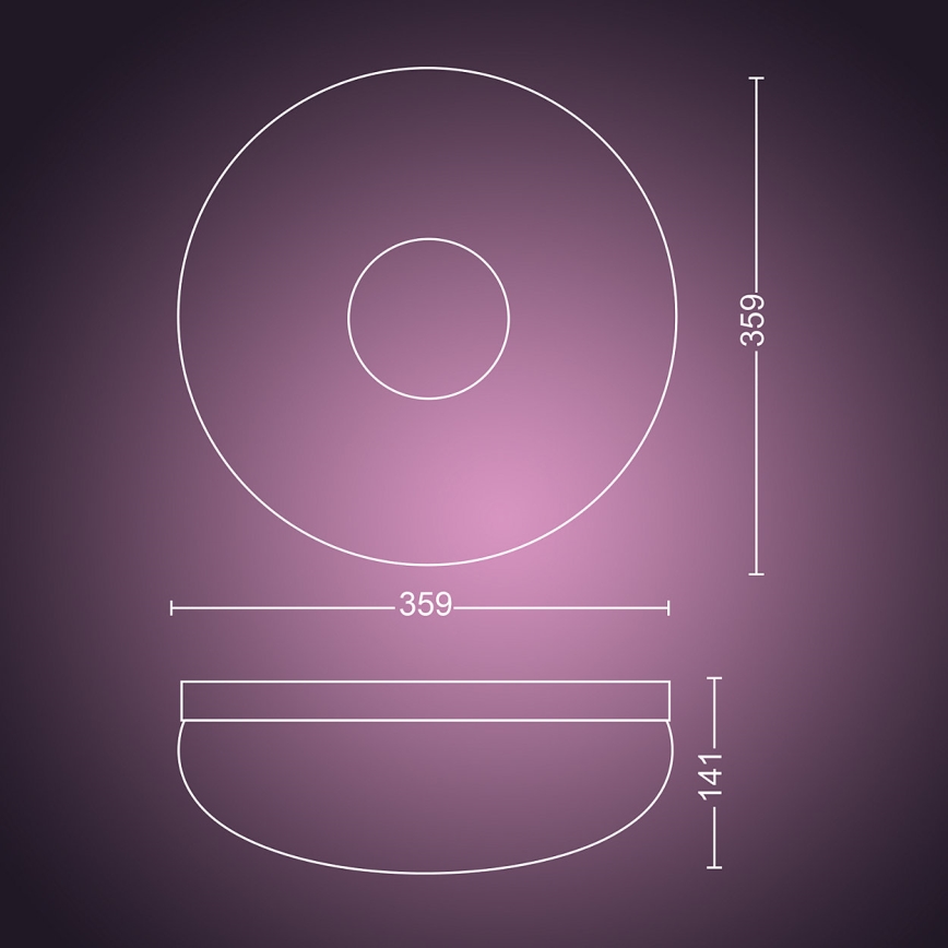 Philips - Iluminação de teto RGBW com regulação Hue FLOURISH White And Color Ambiance LED/32W/230V