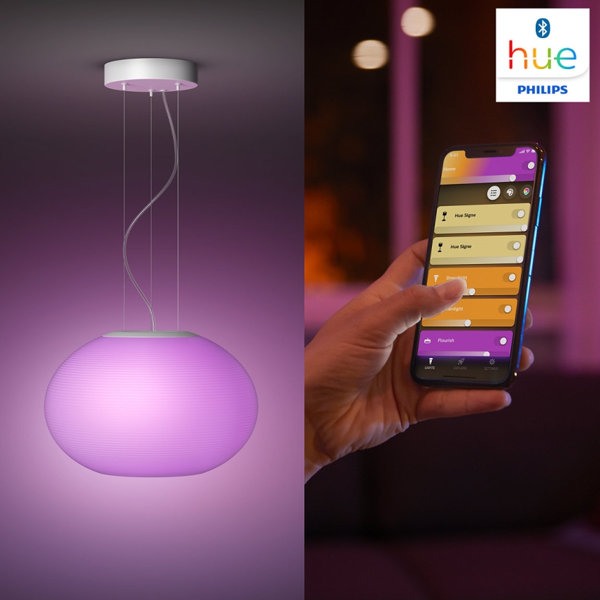 Philips - LED RGBW Candelabro suspenso com regulação Hue FLOURISH LED/39W/230V