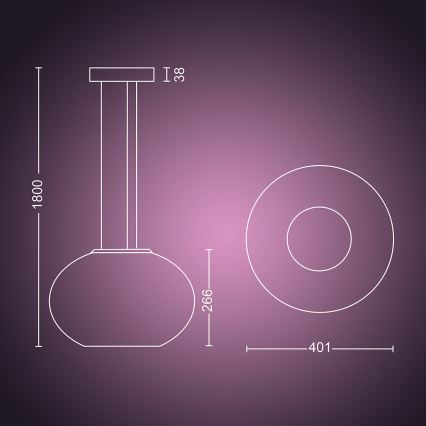 Philips - LED RGBW Candelabro suspenso com regulação Hue FLOURISH LED/39W/230V