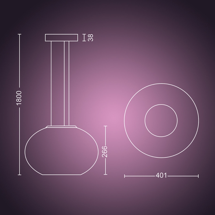 Philips - LED RGBW Candelabro suspenso com regulação Hue FLOURISH LED/39W/230V