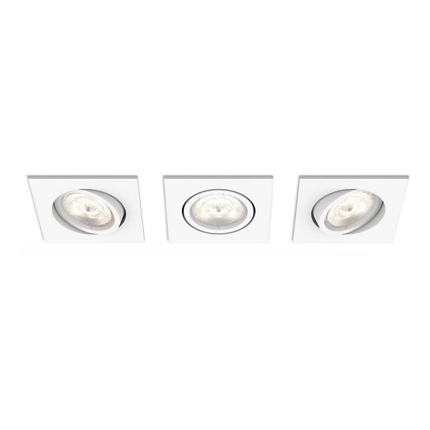 Philips 50123/31/P0 - CONJUNTO 3x Foco de encastrar com regulação LED MYLIVING CASEMENT LED/4,5W/230V