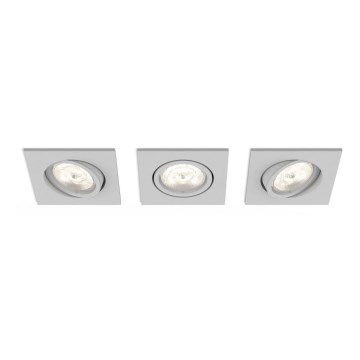 Philips 50123/87/P0 - CONJUNTO 3x Iluminação embutida LED com regulação CASEMENT LED/4,5W/230V