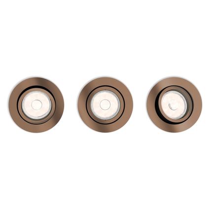 Philips 50393/05/PN - CONJUNTO 3x Focos embutidos DONEGAL 1xGU10/5,5W/230V