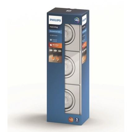 Philips 50393/11/P0 - CONJUNTO 3x Luz de teto suspensa fosca LED SHELLBARK LED/4,5W/230V