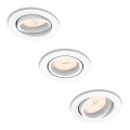 Philips 50393/31/PN - CONJUNTO 3x Luz embutida DONEGAL 3xGU10/5,5W/230V