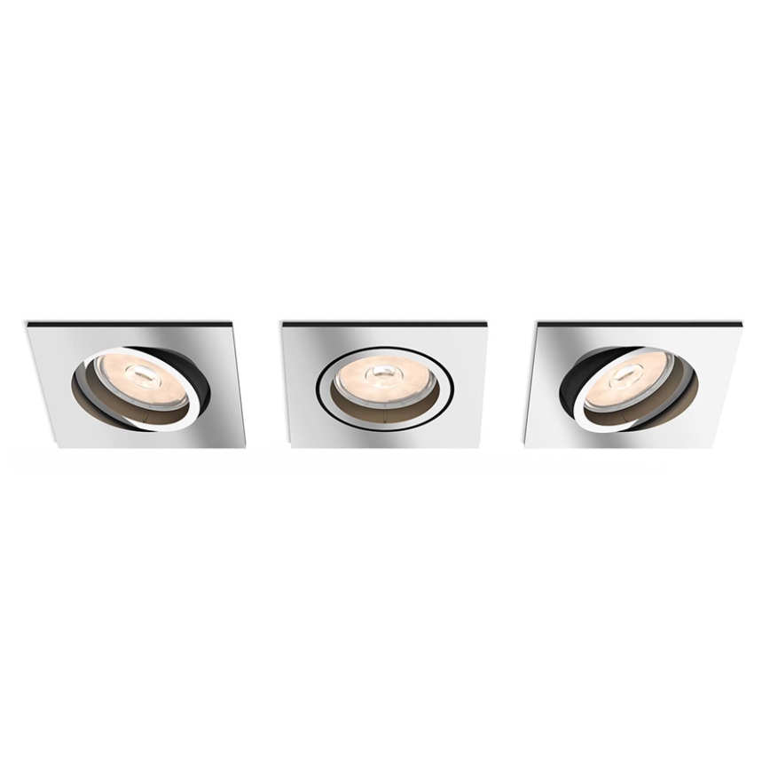 Philips - 3x Luz embutida 1xGU10/5,5W/230V