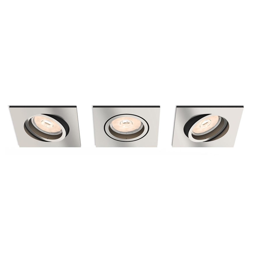 Philips - 3x Luz embutida 1xGU10/5,5W/230V