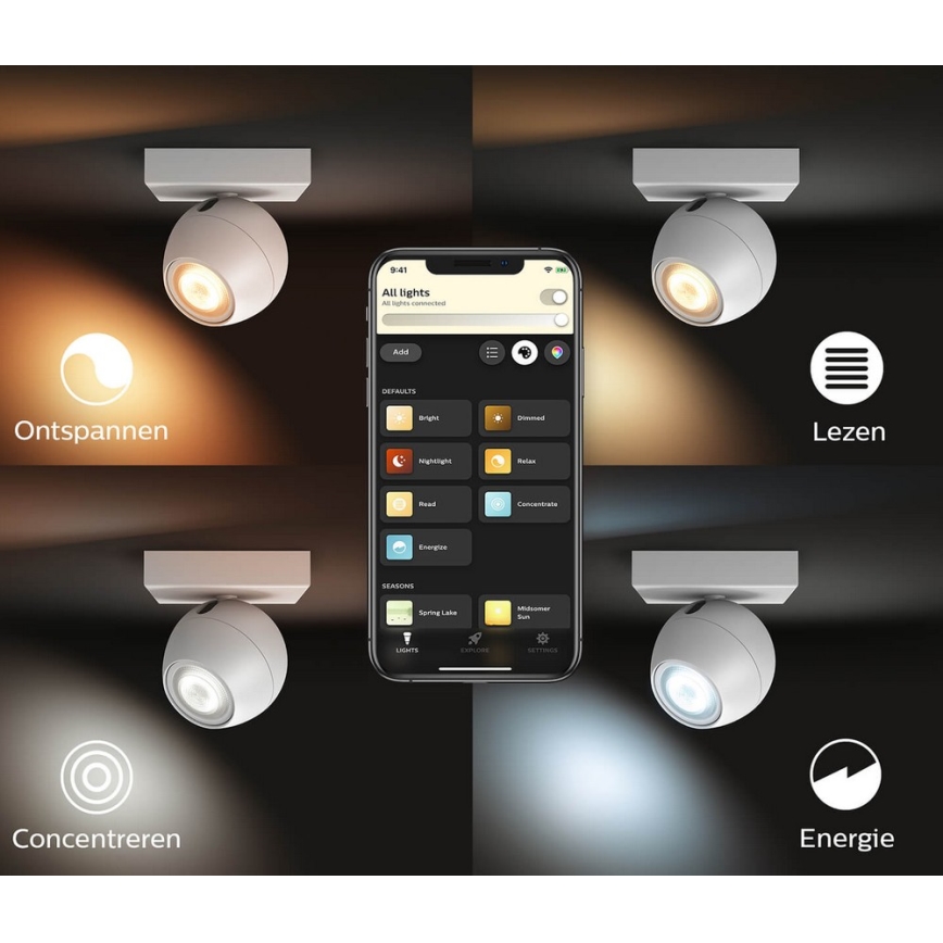 Philips - Foco LED com regulação Hue BUCKRAM 1xGU10/5W/230V