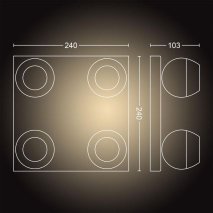 Philips - Foco LED com regulação Hue BUCKRAM 4xGU10/5W/230V