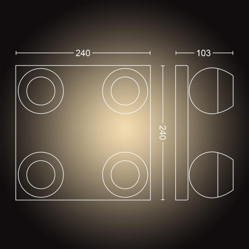 Philips - Foco LED com regulação Hue BUCKRAM 4xGU10/5W/230V