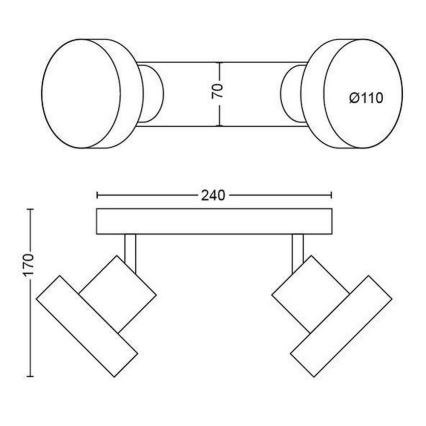 Philips 50602/31/P0 - Foco LED BUKKO 2xLED/4,5W/230V
