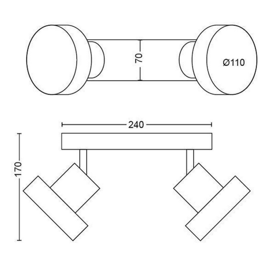 Philips 50602/31/P0 - Foco LED BUKKO 2xLED/4,5W/230V