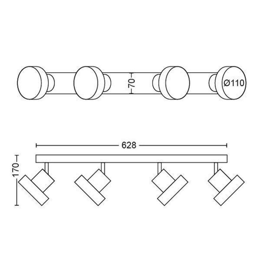 Philips 50604/30/P0 - Foco LED BUKKO 4xLED/4,3W/230V