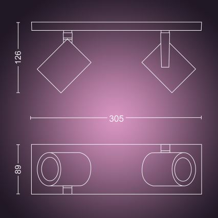 Philips - LED RGBW Foco com regulação Hue ARGENA 2xGU10/5,7W/230V