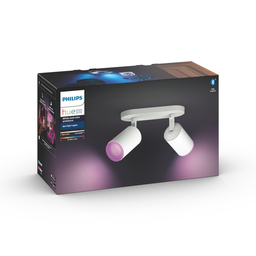 Philips - LED RGBW Foco com regulação Hue FUGATO 2xGU10/5,7W/230V