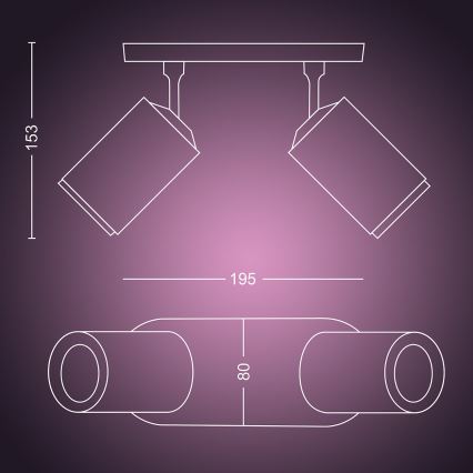 Philips - LED RGBW Foco com regulação Hue FUGATO 2xGU10/5,7W/230V