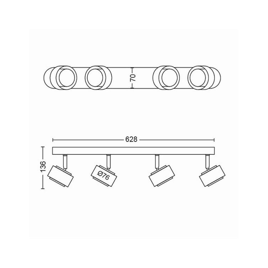 Philips 50654/30/P0 - Projetor LED FERANO 4xLED/4,3W/230V