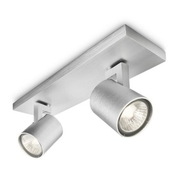 Philips 53092/48/16 - Foco RUNNER prata 2xGU10/35W/230V
