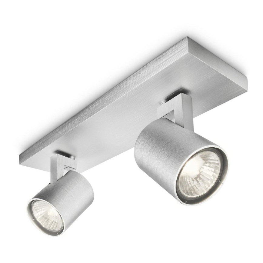 Philips 53092/48/16 - Foco RUNNER prata 2xGU10/35W/230V