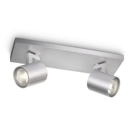 Philips 53092/48/16 - Foco RUNNER prata 2xGU10/35W/230V