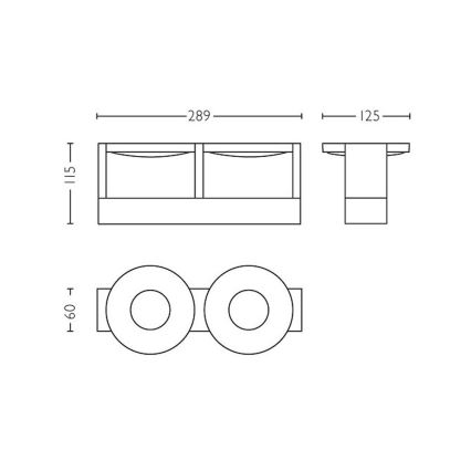 Philips 53152/48/P0 - Foco LED PARTICON 2xLED/4,5W/230V