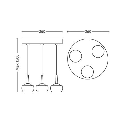 Philips 53223/11/16 - Iluminação suspensa LED CYPRESS 3xLED/3W/230V