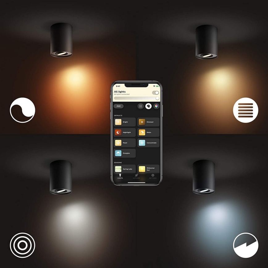 Philips - Iluminação de teto LED com regulação Hue PILLAR 1xGU10/5W/230V