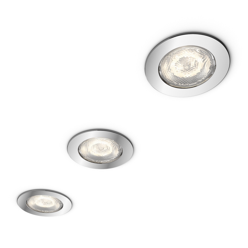 Philips - 3x Iluminação de casa de banho LED 3xLED/4,5W IP65