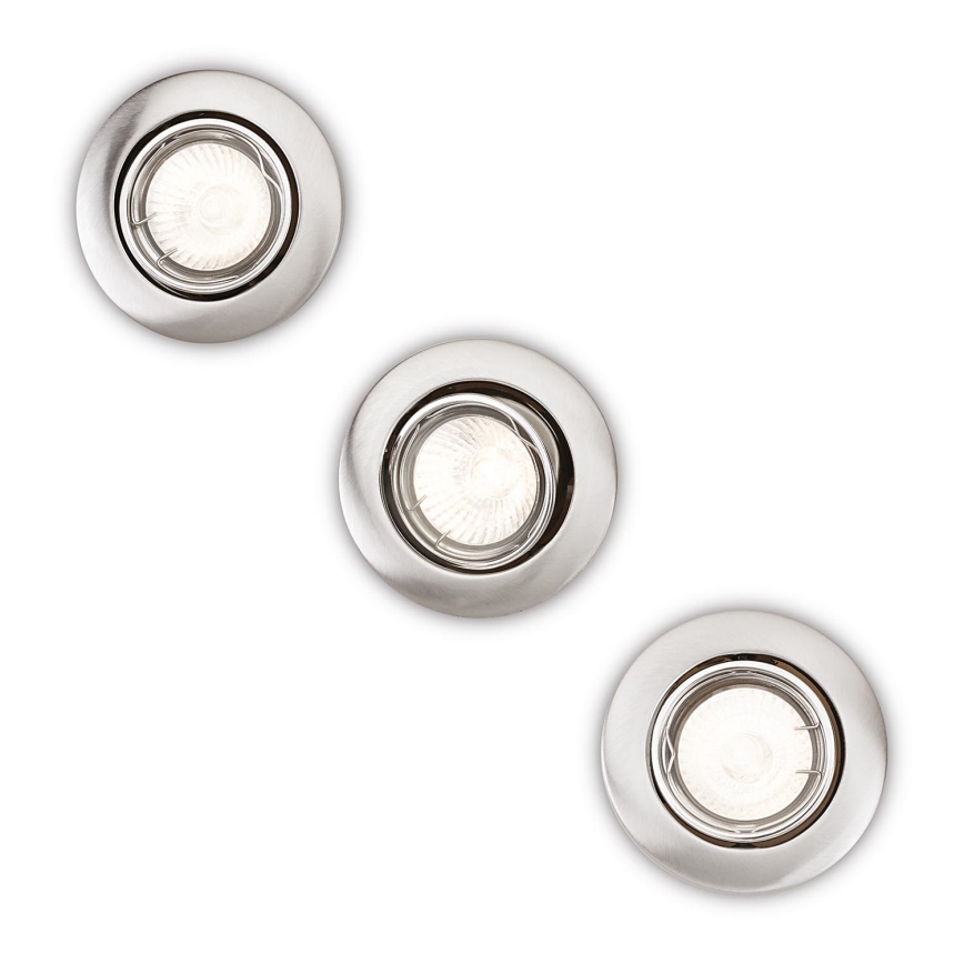 Philips 59243/17/E7 - CONJUNTO 3x Iluminação embutida 1xGU10/50W/230V