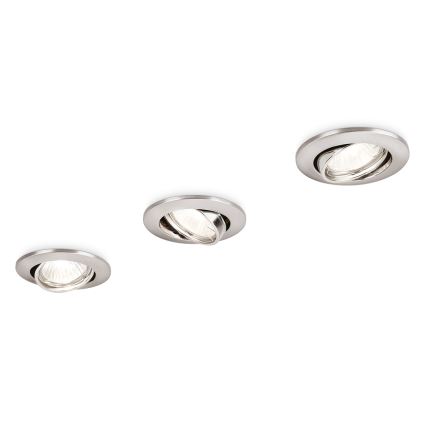 Philips 59243/17/E7 - CONJUNTO 3x Iluminação embutida 1xGU10/50W/230V