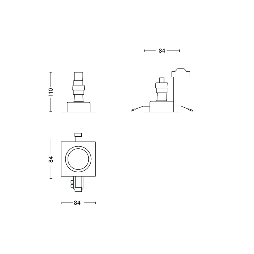 Philips - CONJUNTO 3x Iluminação embutida de casa de banho 3xGU10/35W/230V IP23