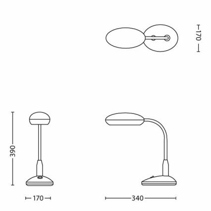 Philips 69225/28/16 - Candeeiro de mesa MYHOMEOFFICE 1xE27/11W/230V