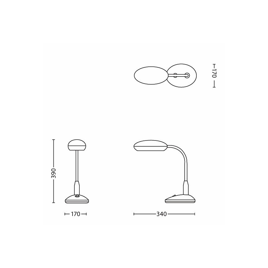 Philips 69225/28/16 - Candeeiro de mesa MYHOMEOFFICE 1xE27/11W/230V