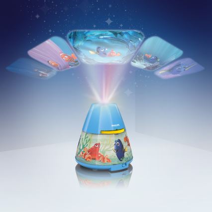 Philips 71769/90/16 - LED Projetor de criança DISNEY DORY LED/0,1W/3xAAA