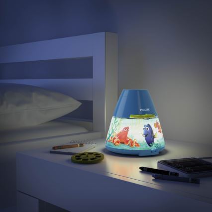 Philips 71769/90/16 - LED Projetor de criança DISNEY DORY LED/0,1W/3xAAA