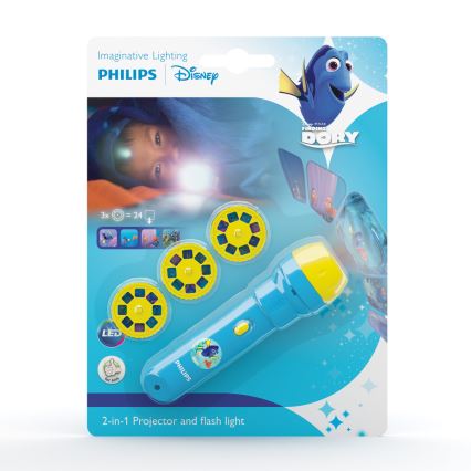 Philips 71788/90/16 - Lanterna infantil e projetor LED DISNEY DORY LED/3xLR44