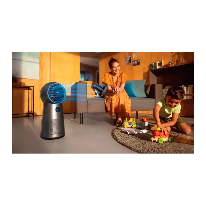 Philips AMF220/15 - Purificador de ar, ventoinha e aquecedor de ar série 3 em 1 2000 230V + controlo remoto