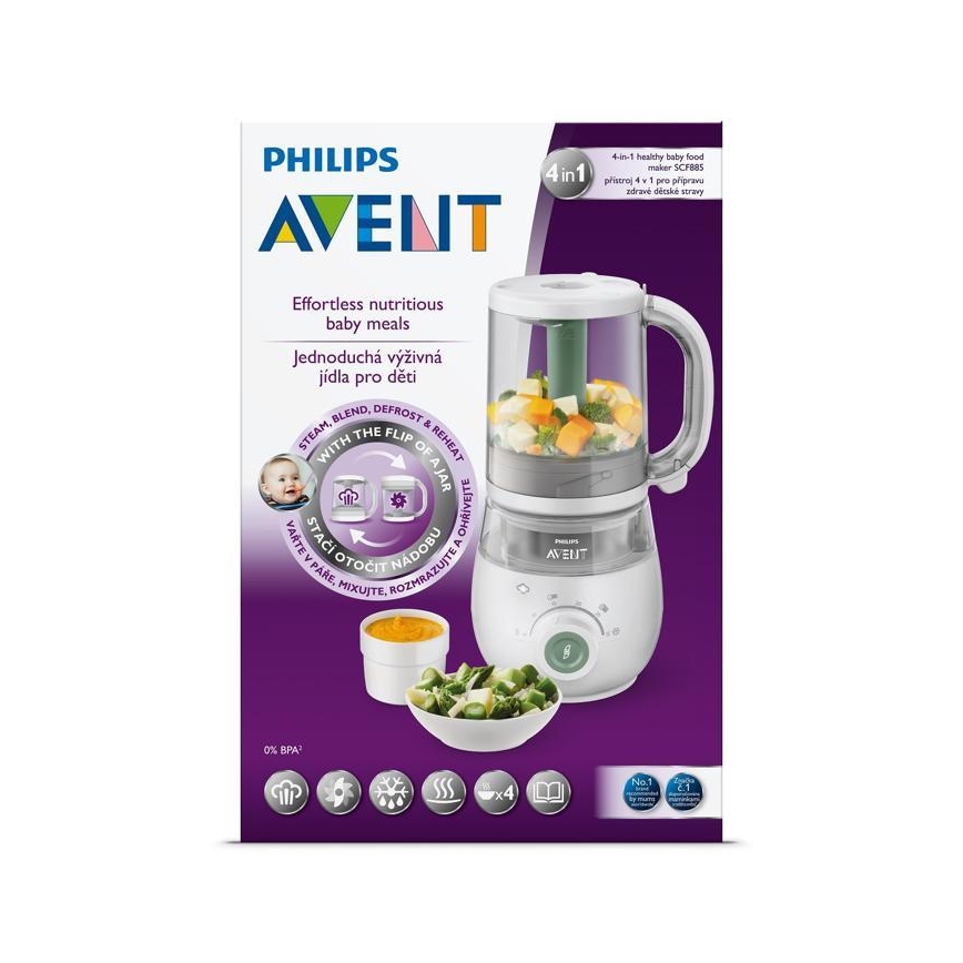Philips Avent - Pote a vapor com liquidificador 4 em 1