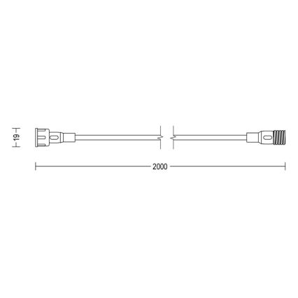 Philips - Cabo de extensão exterior 2m IP67