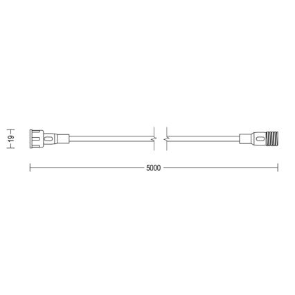 Philips - Cabo de extensão exterior 5m IP67