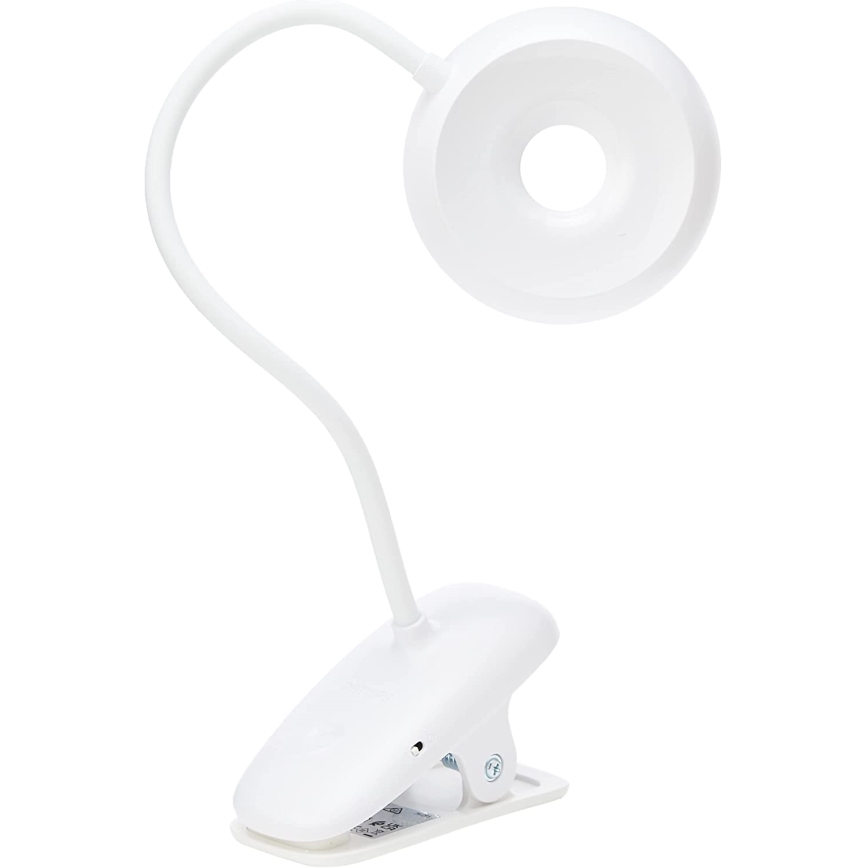 Philips - Candeeiro com clipe LED com regulação DONUTCLIP LED/3W/5V 1200 mAh CRI 90 branco