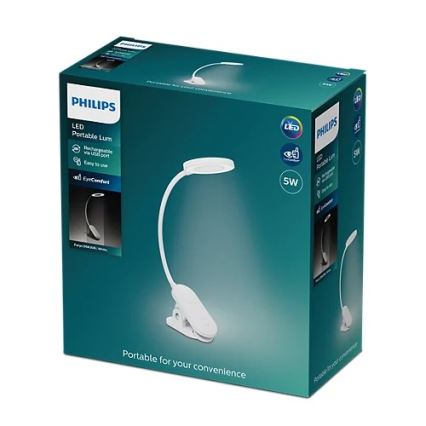Philips - Candeeiro com clipe LED com regulação LED/5W/5V CRI 90