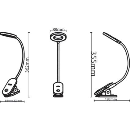 Philips - Candeeiro com clipe LED com regulação LED/5W/5V CRI 90