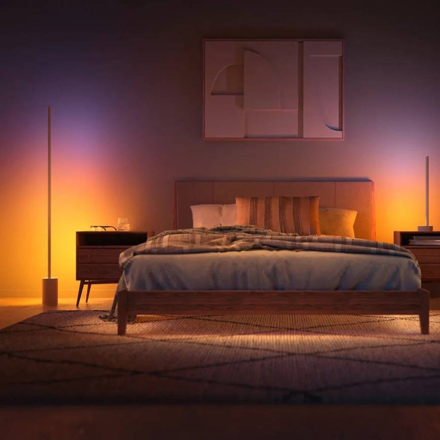Philips - Candeeiro de chão LED RGBW com regulação Hue SIGNE LED/29W/230V 2000-6500K bege