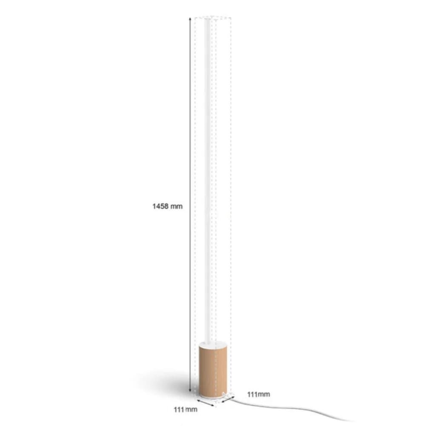 Philips - Candeeiro de chão LED RGBW com regulação Hue SIGNE LED/29W/230V 2000-6500K bege
