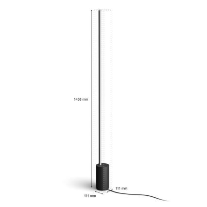Philips - Candeeiro de chão LED RGBW com regulação Hue SIGNE LED/29W/230V 2000-6500K preto